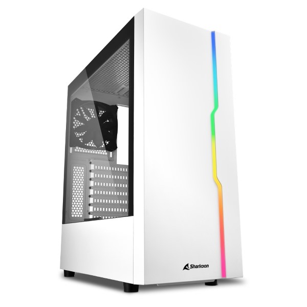 Case Gaming RGB Sharkoon slider mid tower ventilador 1 de 120MM con vidrio lateral 4044951032006