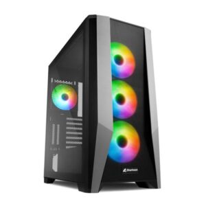 Case Gaming RGB Sharkoon TG7M mid tower ventiladores 4 de 120MM con vidrio lateral y malla FRONTAL4044951035069