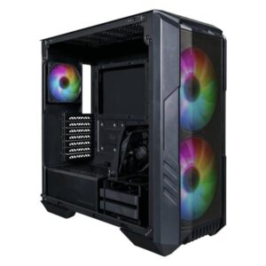 Case Gaming RGB Cooler Master haf 500 mid tower 2 ventiladores de 200MM y 2 de 120MM con vidrio lateral y malla frontal H500-KGNN-S00
