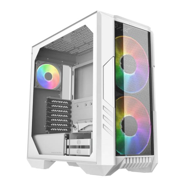 Case Gaming RGB Cooler Master haf 500 mid tower 2 ventiladores de 200MM y 2 de 120MM con vidrio lateral y malla frontal H500-WGNN-S00