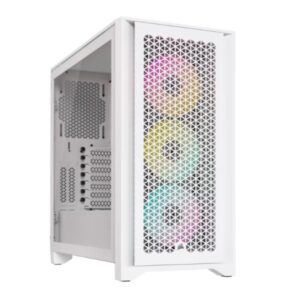 Case RGB Corsair 4000D airflow mid tower ventiladores 3 de 120MM con vidrio lateral y malla frontal CC-9011241-WW