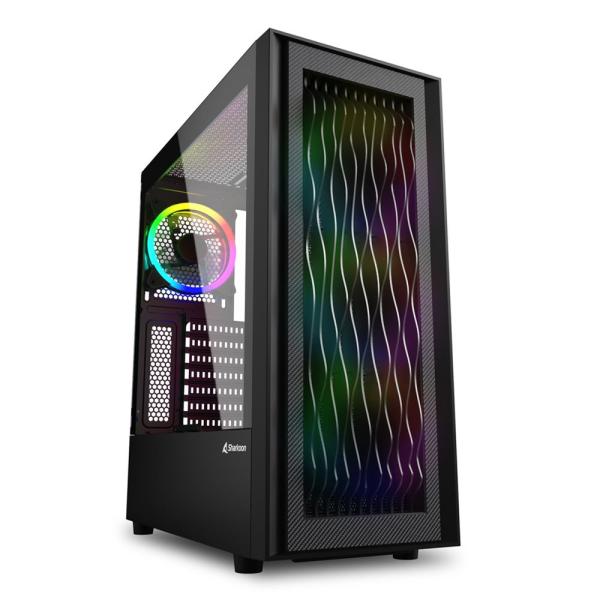 Case Gaming RGB Sharkoon wave mid tower ventiladores 4 de 120MM con vidrio lateral y malla frontal 4044951037544