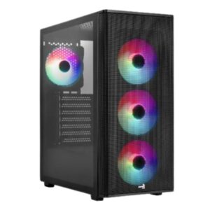 Case Gaming RGB Aerocool DESIGNER-G-BK-V2 ventiladores 4 de 120MM con vidrio lateral y malla frontal ACCM-ES05143.11
