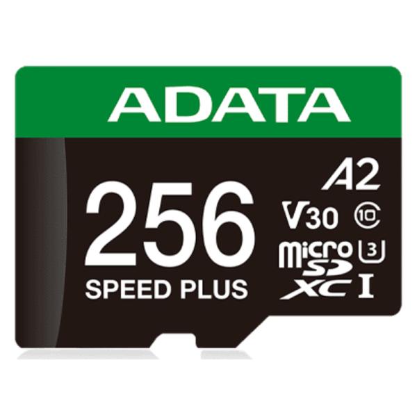 Memoria micro SDXC 256GB ADATA speed Plus 180/160 MB/s compatible con drones nintendo 4K UD256GUI3V30A2SP-RA1