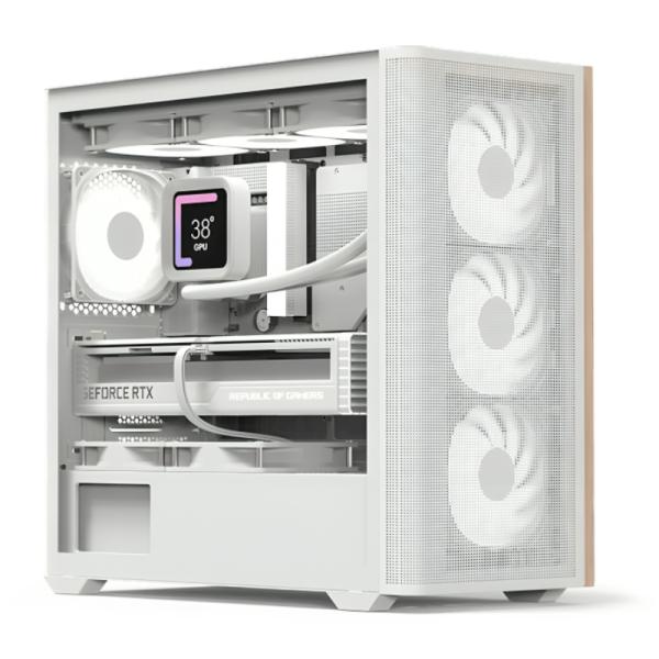 Case Gaming RGB Aerocool D301A mini tower ventiladores 4 de 120MM con vidrio lateral y malla frontal D301A-G-WT-V2