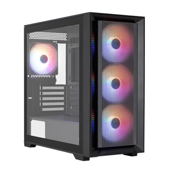 Case Gaming RGB Aerocool tern mini mini tower ventiladores 4 de 120MM con vidrio lateral y malla frontal tern MINI-G-BK-V2