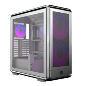 Case RGB Cooler Master masterframe 600 mesh silver mid tower ventiladores 3 (2X200MM + 1X120MM) con vidrio templado MF600M-SGNN-S01