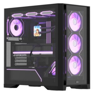 Case ARGB formula v air power G8 floe black mid tower ventiladores 5 de 120 mm con malla frontal y vidrio lateral 4711401663935