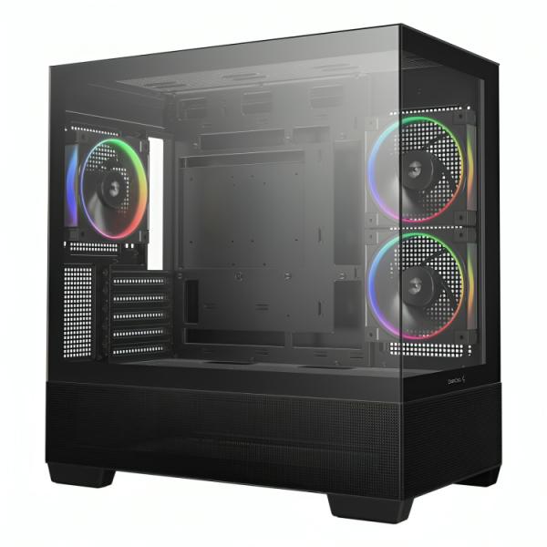 Case ARGB DeepCool CG380 3F mid tower ventiladores 3 de 120 mm con panel lateral y frontal R-CG380-BKAGM3-G
