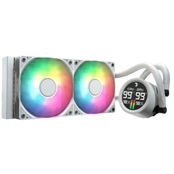 Enfriamiento liquido RGB Aerocool abyss L240R digi wht AIO 240MM LGA115X-1851/ AM5/AM4 ACLA-AD24117.21