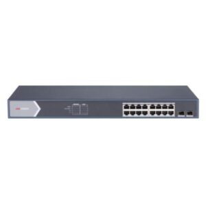 Switch Hikvision DS-3E1518P-SI(O-STD) (e) 16 puertos PoE Gigabit + 2 puertos SFP Gigabit 10/100/1000 Mbps administrable L2 301802030