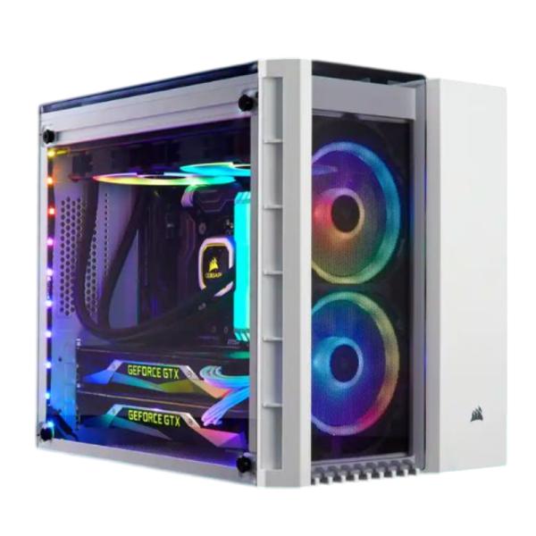 Case Gaming RGB Corsair crystal series 280X mini tower ventiladores 2 de 120MM con vidrio lateral y malla frontal CC-9011137-WW