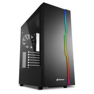 Case Gaming RGB Sharkoon slider mid tower ventilador 1 de 120MM con vidrio lateral y malla BK4044951029846