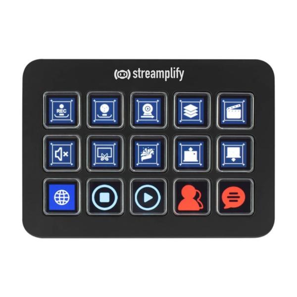 Teclado streaming deck one streamplify USB 15 teclas LCD SPUD-DO20A01.11