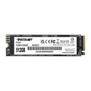 HD INTERNO SOLIDO 512GB PATRIOT P320 M.2 2280 PCIE GEN3 X4 3000MB/S / 2200MB/S P320P512GM28