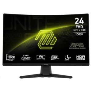 Monitor MSI mag 242C 23.6 pulg. curvo 1920 x 1080 180 hz anti-glare HDMI y DP 9S6-3BC31T-004