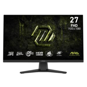 Monitor Gaming MSI mag 272F X24 27 pulg. plano 1920X1080 FHD 240 hz rapid IPS freesync HDMI displayport hdr 9S6-3CE51T-014