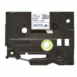 Cinta Brother TZEFA3G 12MM x 3M compatible con p-touch azul sobre blanco tela