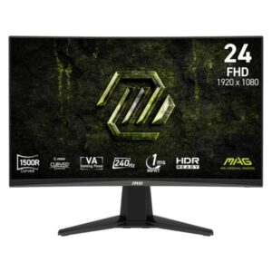 Monitor MSI mag 245C X24 24 pulg. curva 1500R 1920X1080 FHD 240Hz AMD freesync premium displayport / HDMI 9S6-3BD01M-001