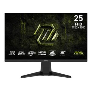 Monitor Gaming MSI mag 255F X24 25 pulg. plano 1920X1080 FHD 240 hz rapid IPS freesync HDMI displayport hdr 9S6-3BC91M-001