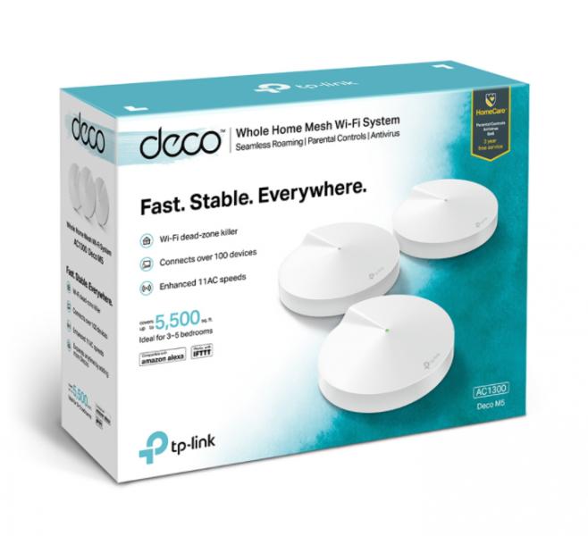 Sistema WiFi TP-Link deco M5 (3PACK) dual band 1300MBPS Wi-Fi AC mesh